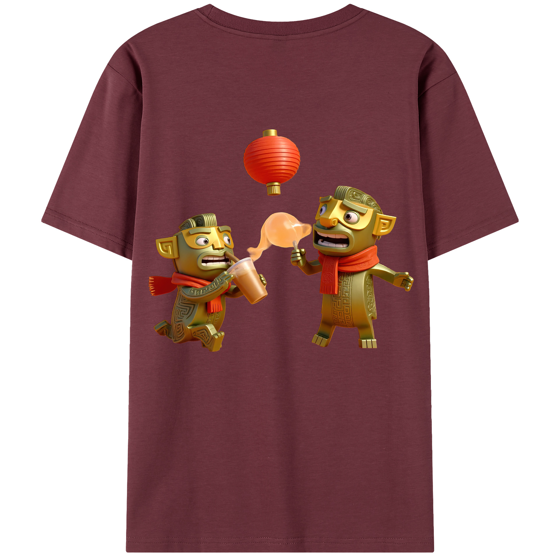 （画像用） Ne Zha 2 ナタ 魔童の大暴れ 綿100％半袖Tシャツ（背面プリント）